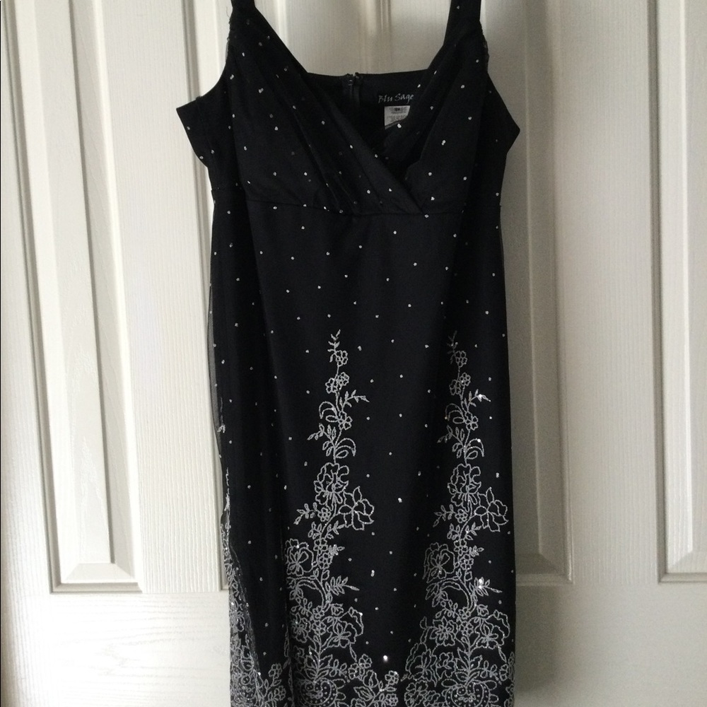 Black Rhinestones Cocktail Dress 18W